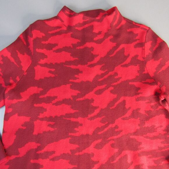 Chico's Red Camo Sweater Women's Size 1 Camouflage M 8 Medium Classic Knit - Picture 2 of 9
